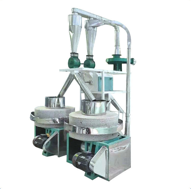 全自動石磨面粉機 風運管道雙石磨磨粉機